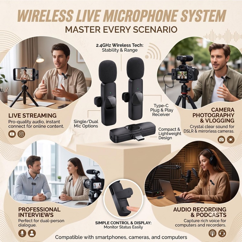 Wireless Lavalier Microphone M - Video Gaming & Esports Usd Acc review and price
